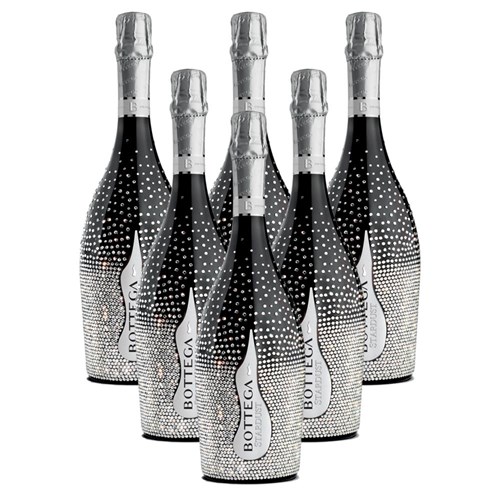 Crate of 6 Bottega Stardust 75cl, Crystal Entrusted Limited Edition Bottle Prosecco